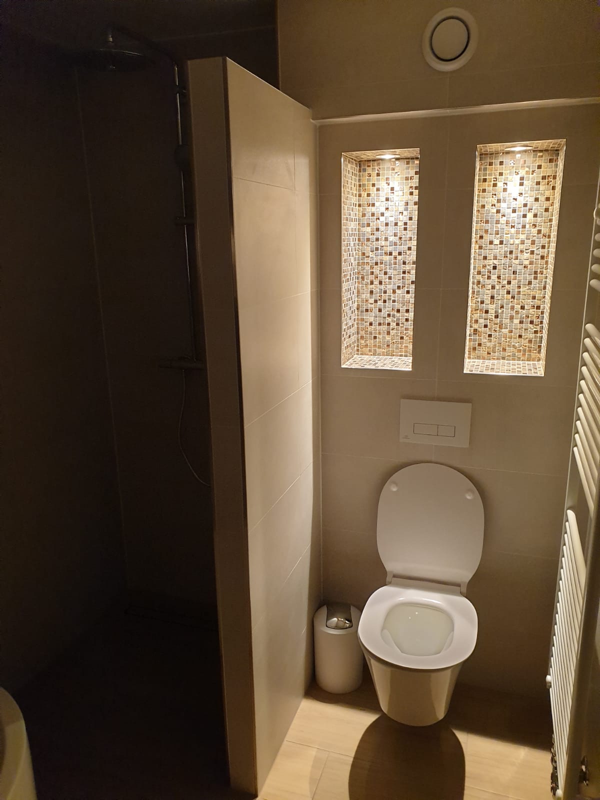 Badkamer Mozaiek, Waskommen, Nisjes, Inbouwkranen 4